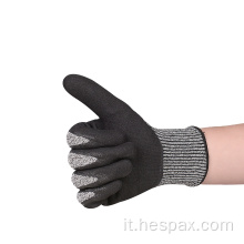 Hespax High Grip Anti-Cut Work Glove a mano in lattice